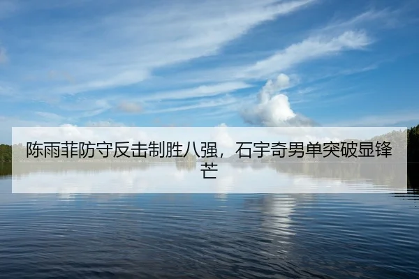 陈雨菲防守反击制胜八强，石宇奇男单突破显锋芒